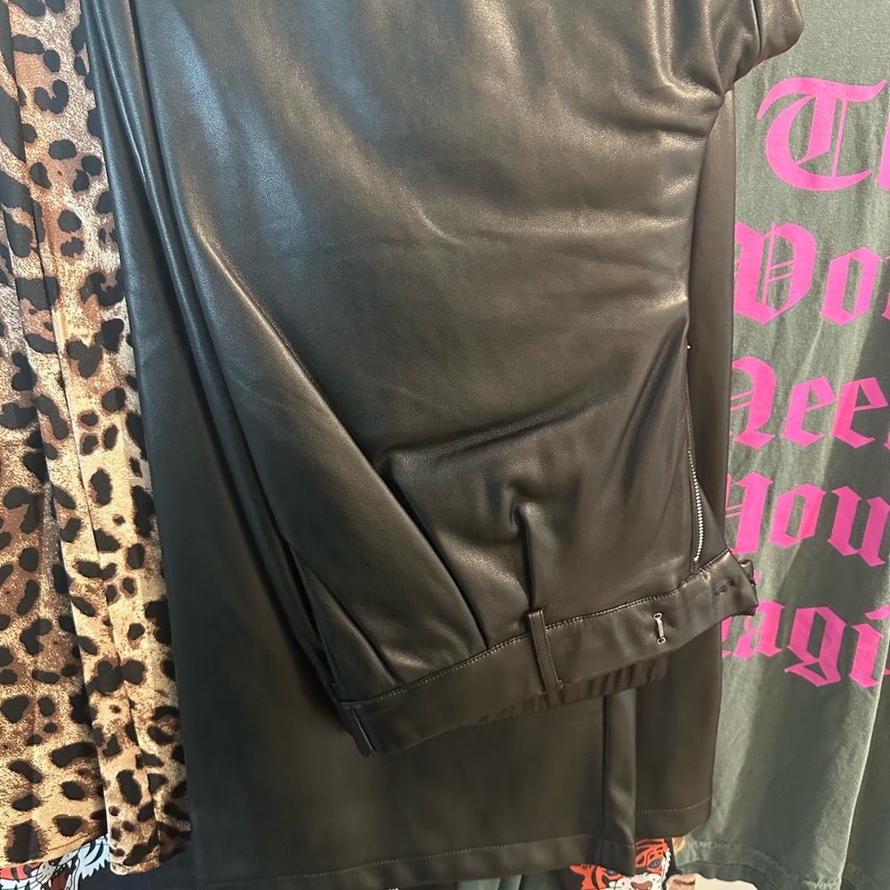 Black Faux Leather Pants